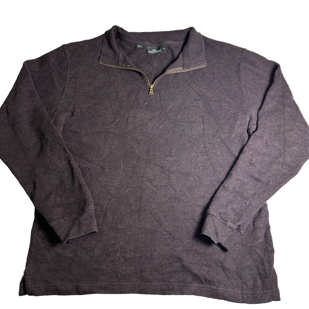 Rodd & Gunn 1/4 Zip Knit Sweater Mens XL Gray 100% Australian Cotton Heavy